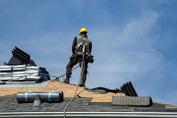 Professional Gutter Installation technician working in Nutley, NJ